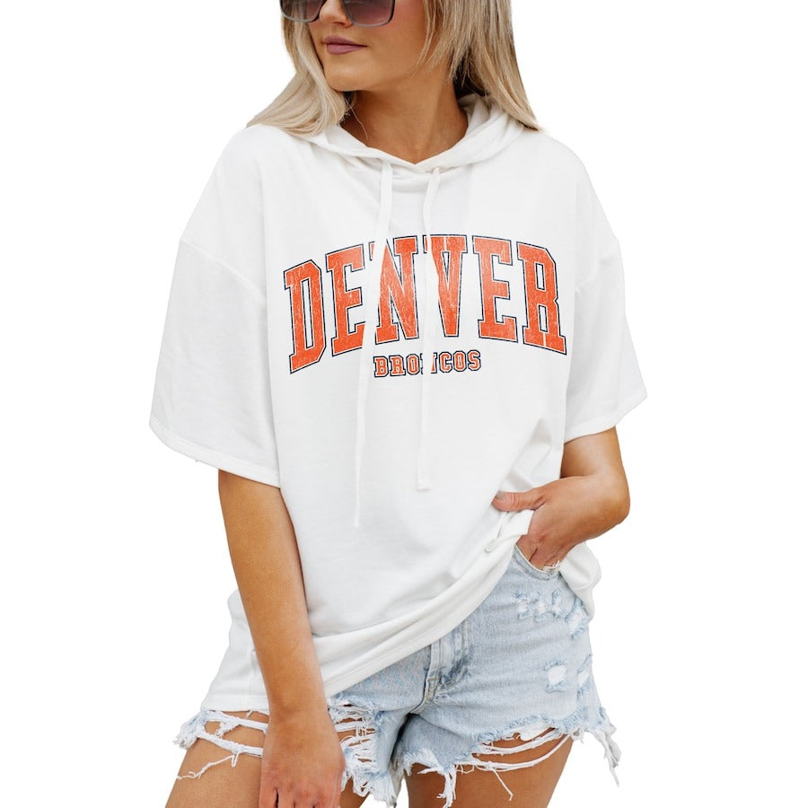 Denver Broncos Women's Oversized Short Sleeve Pullover Hoodie