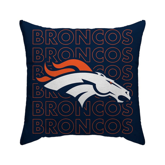 Denver Broncos 18'' x 18'' Echo Wordmark Poly Span D��cor Pillow