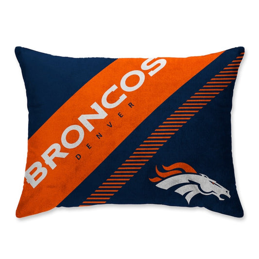 Denver Broncos Super Plush Mink Diagonal Bed Pillow