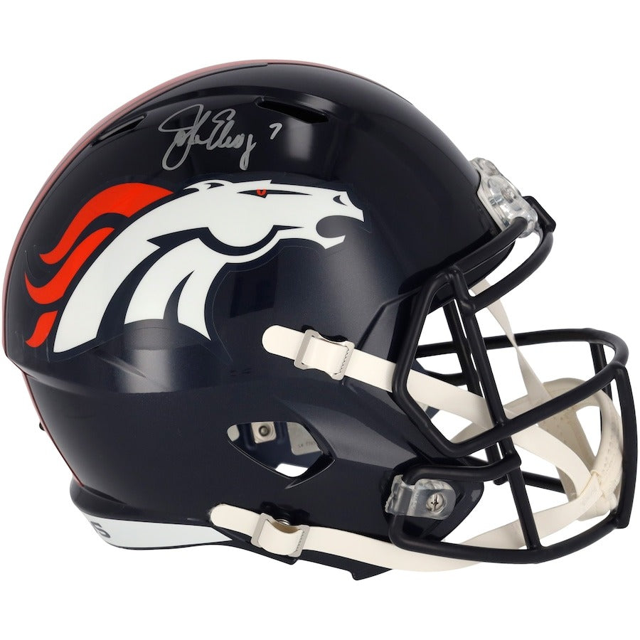John Elway Denver Broncos Autographed Riddell Speed Replica Helmet