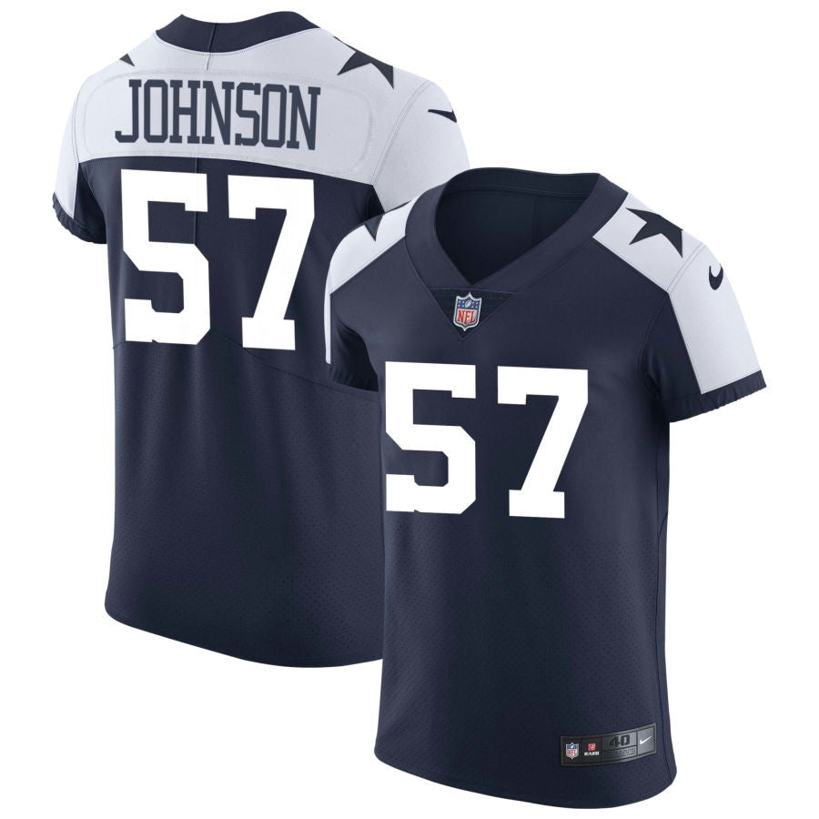 Buddy Johnson Men's Nike Navy Dallas Cowboys Alternate Vapor Elite Custom Jersey