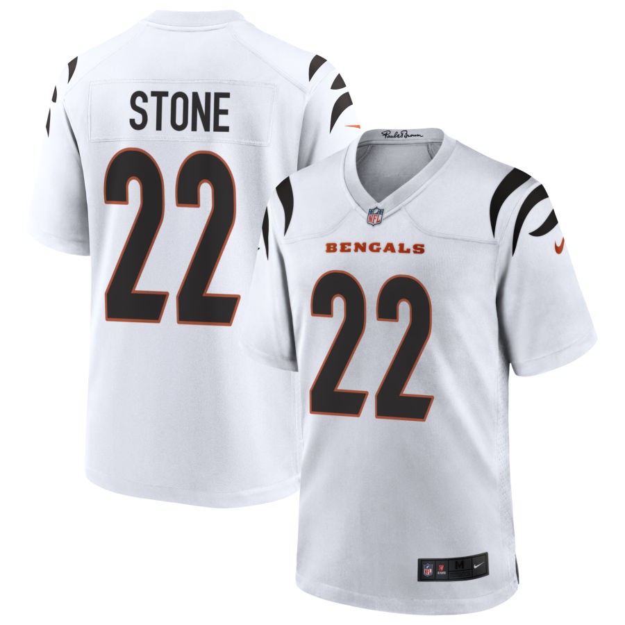 Geno Stone Men's Nike White Cincinnati Bengals Game Custom Jersey