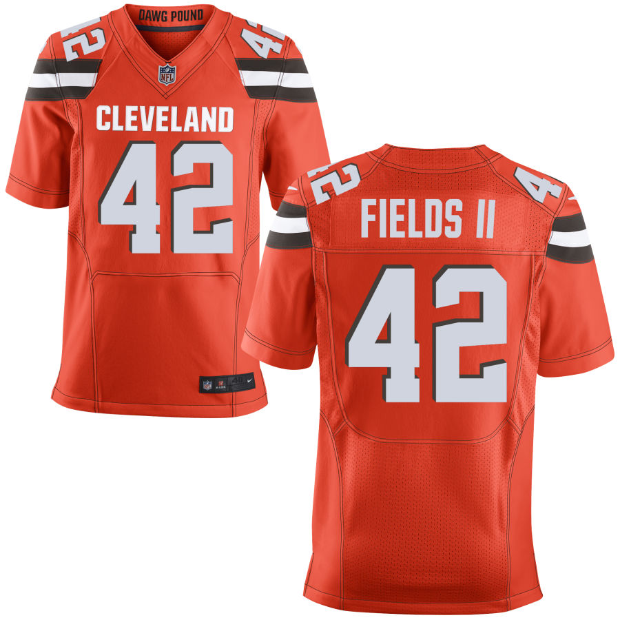 Tony Fields II Men's Nike Orange Cleveland Browns Custom Alternate Elite Jersey