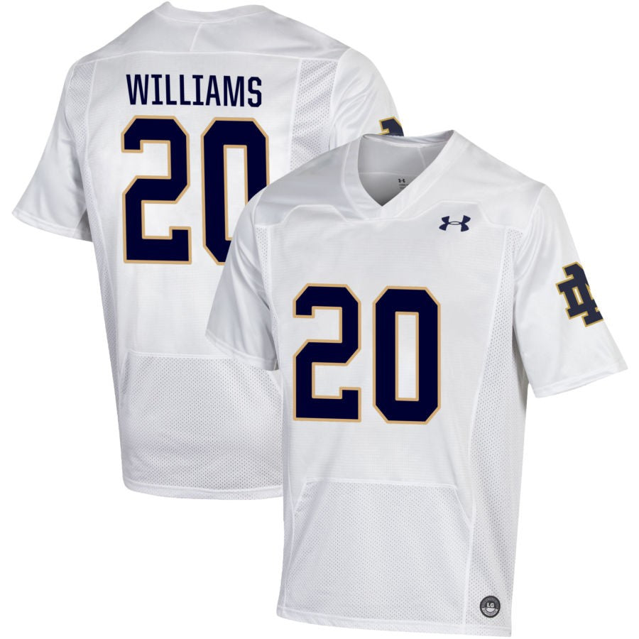 Aneyas Williams Men's Under Armour White Notre Dame Fighting Irish Pick-A-Player NIL Replica Football Jersey