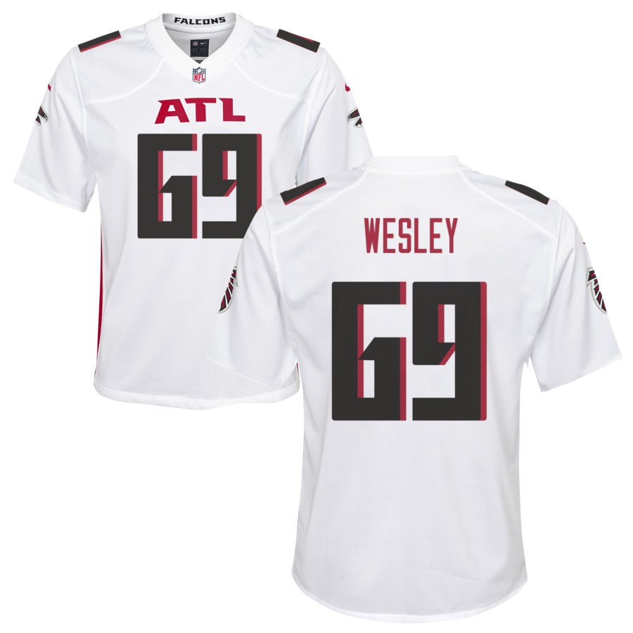 Barry Wesley Youth Nike Atlanta Falcons White Custom Game Jersey