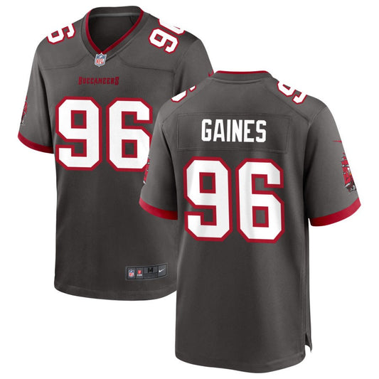 Greg Gaines Men's Nike Pewter Tampa Bay Buccaneers Alternate Custom Game Jersey