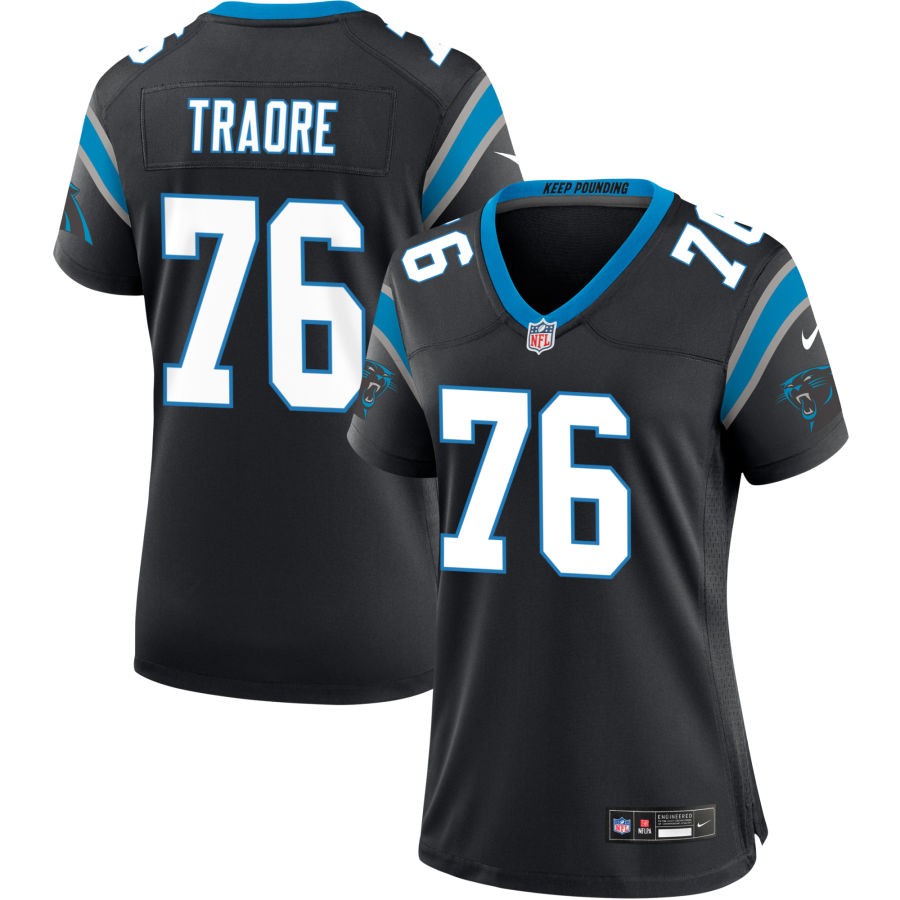 Badara Traore Women's Nike Black Carolina Panthers Custom Game Jersey