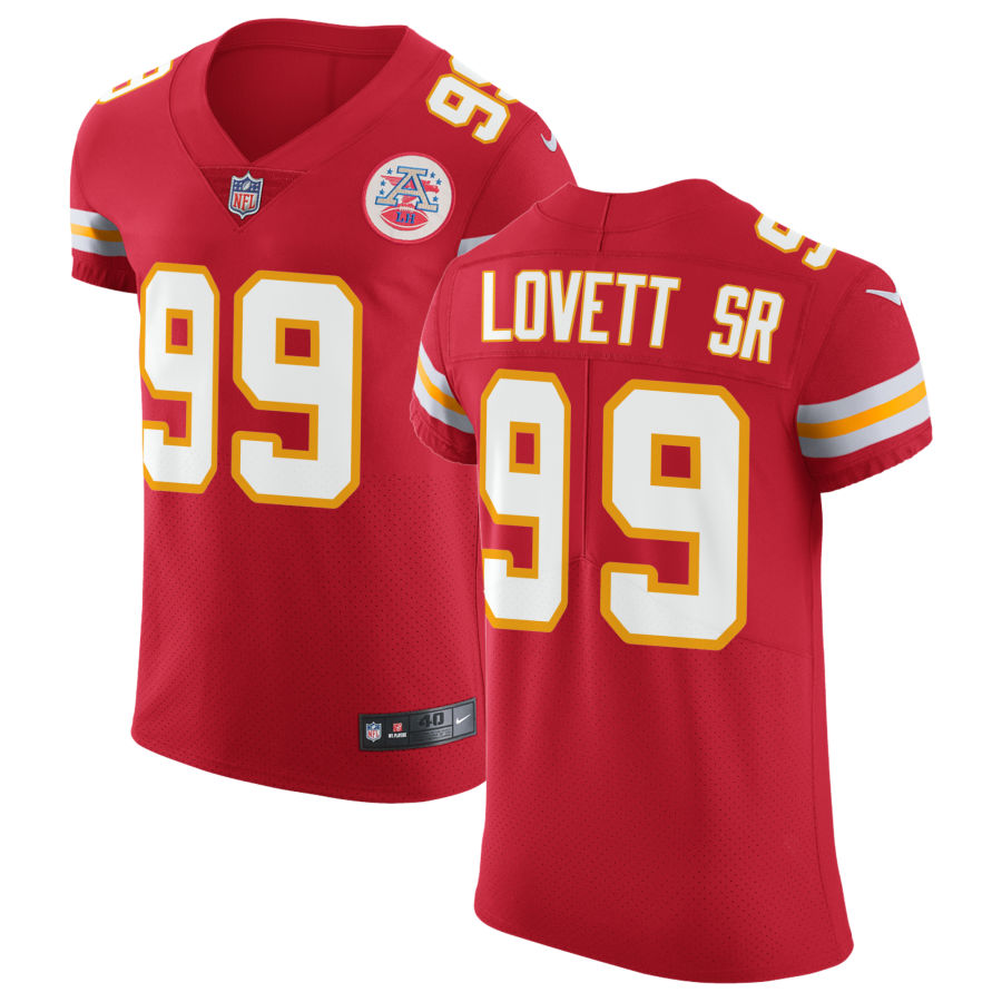 Fabien Lovett Sr Men's Nike Red Kansas City Chiefs Vapor Untouchable Custom Elite Jersey