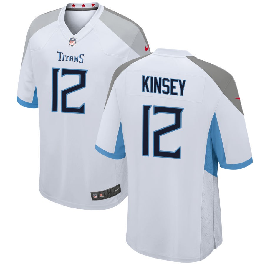 Mason Kinsey Men's Nike White Tennessee Titans Custom Game Jersey