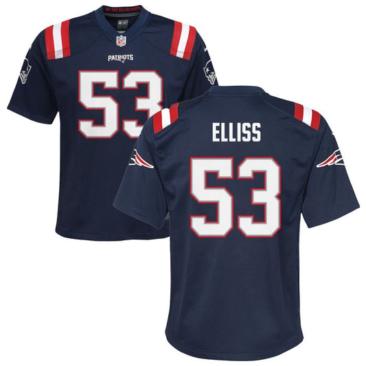 Christian Elliss Youth Nike Navy New England Patriots Custom Game Jersey