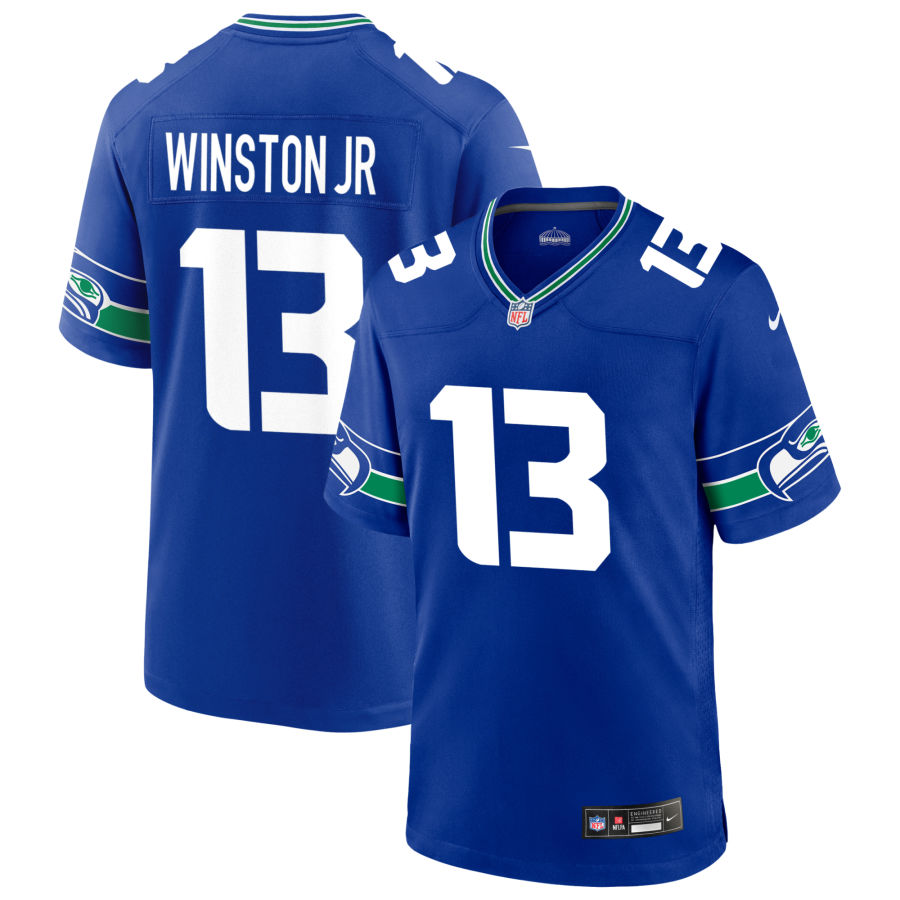 Easop Winston Jr Women's Nike College Navy Seattle Seahawks Custom Game Jersey