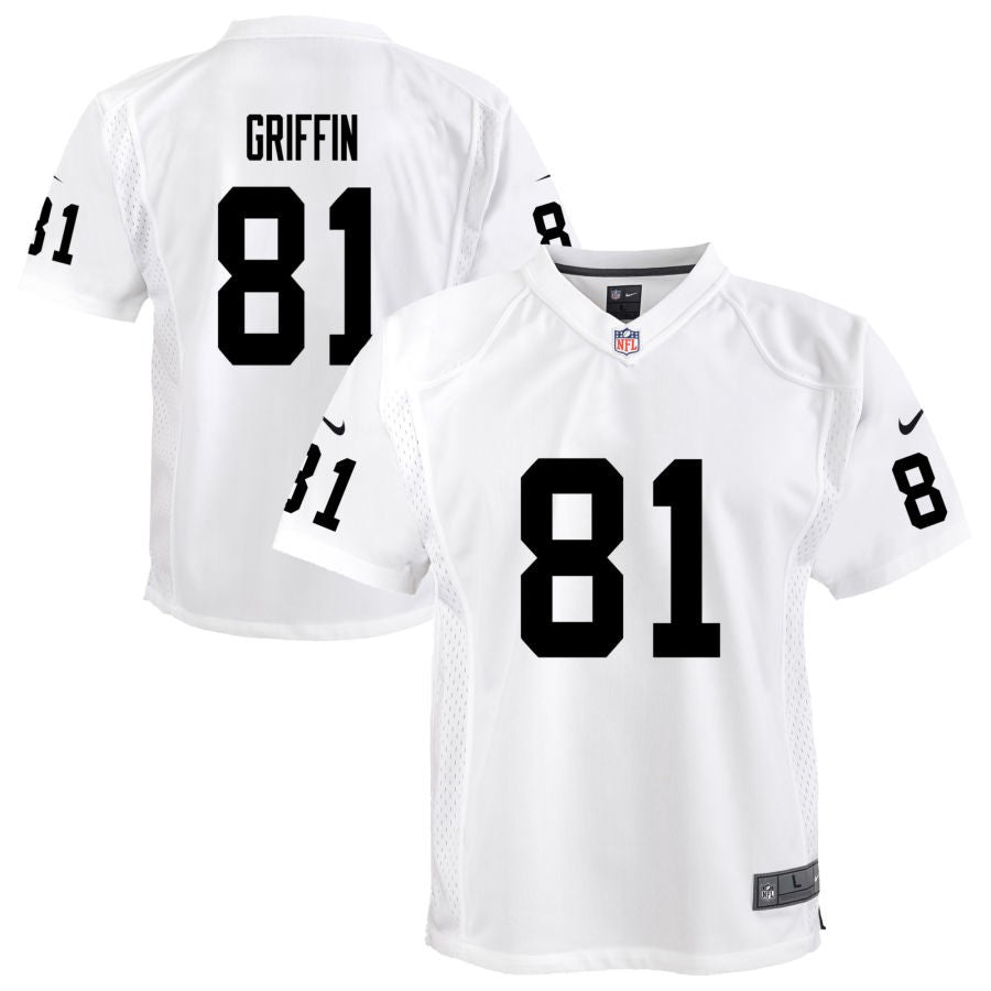 Lideatrick Griffin Youth Nike White Las Vegas Raiders Team Custom Game Jersey