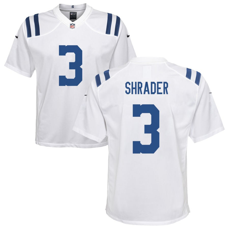 Spencer Shrader Youth Nike Indianapolis Colts White Custom Game Jersey