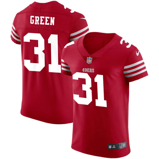 Renardo Green Men's Nike Scarlet San Francisco 49ers Vapor Elite Custom Jersey