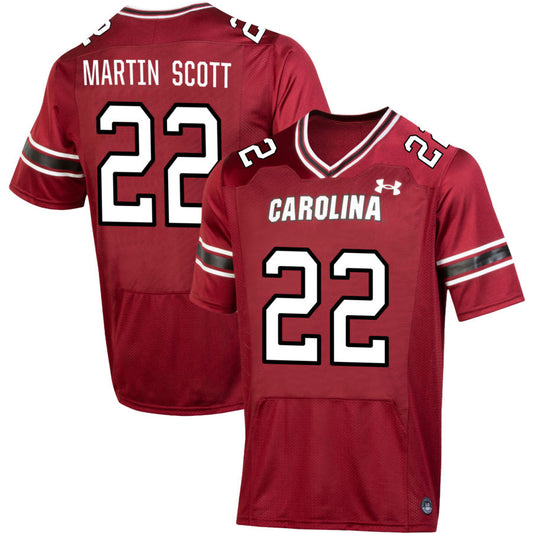 Bam Martin Scott Men's Under Armour  Garnet South Carolina Gamecocks NIL Pick-A-Player Replica Football Jersey