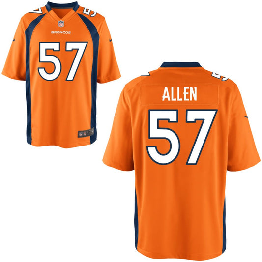 Jaylon Allen Youth Nike Orange Denver Broncos Custom Game Jersey