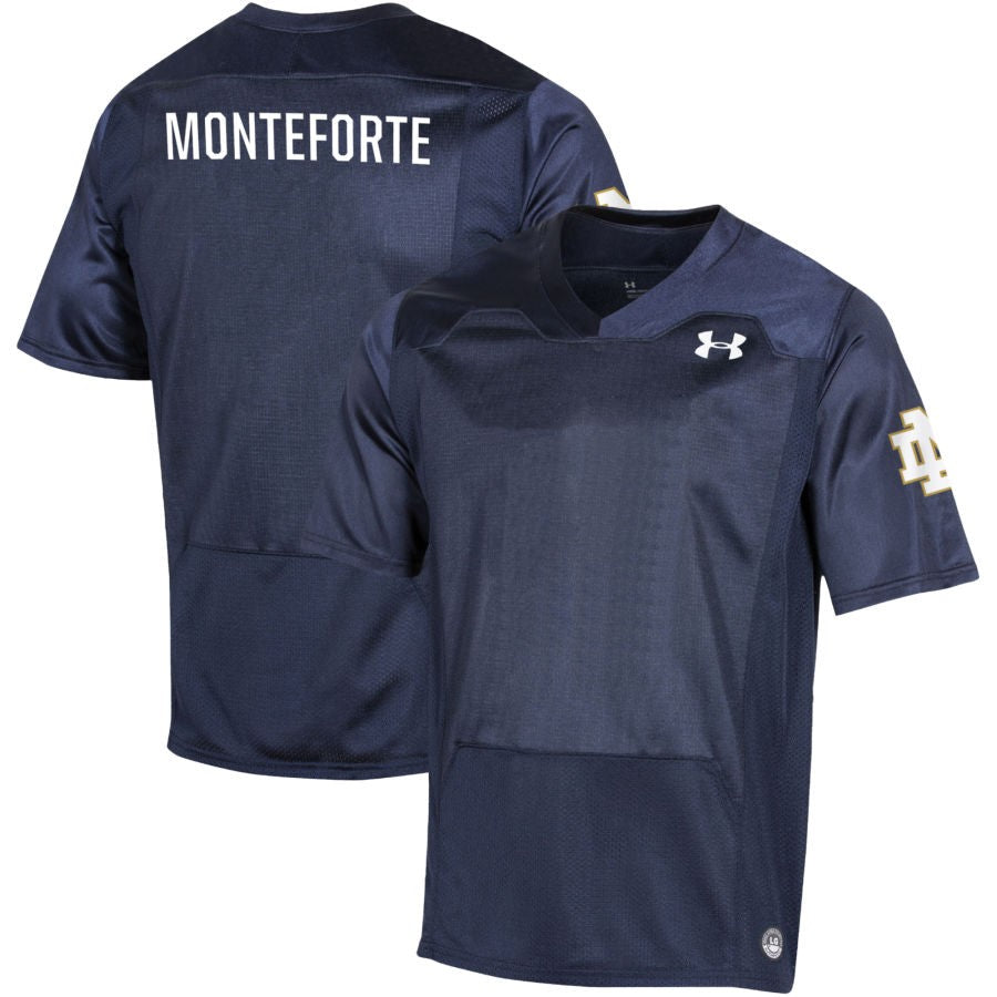 Rino Monteforte Men's Under Armour Navy Notre Dame Fighting Irish Pick-A-Player NIL Replica Football Jersey