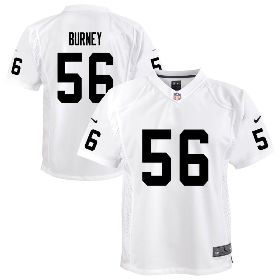 Amari Burney Youth Nike White Las Vegas Raiders Team Custom Game Jersey