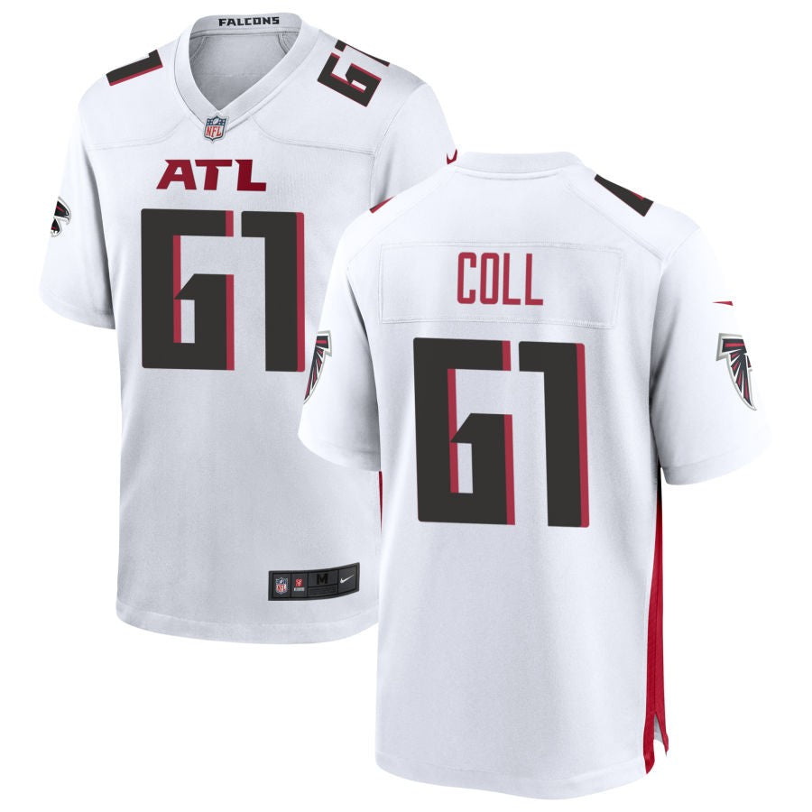 Ryan Coll Men's Nike White Atlanta Falcons Custom Game Jersey