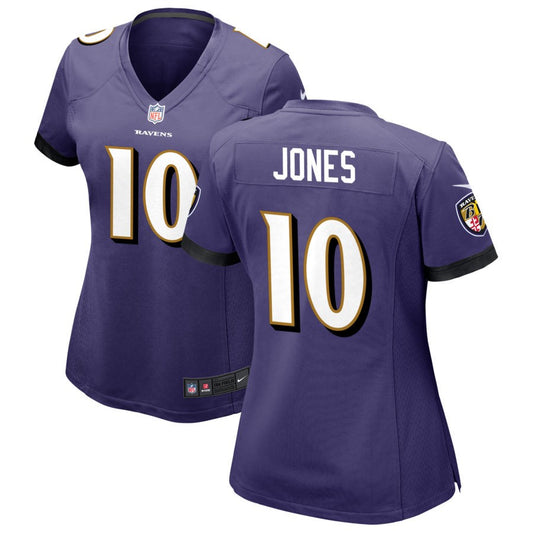 Emory Jones Women's Nike Purple Baltimore Ravens Custom Game Jersey