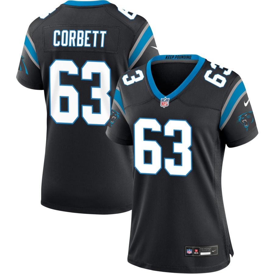 Austin Corbett Women's Nike Black Carolina Panthers Custom Game Jersey