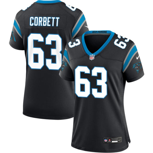 Austin Corbett Women's Nike Black Carolina Panthers Custom Game Jersey