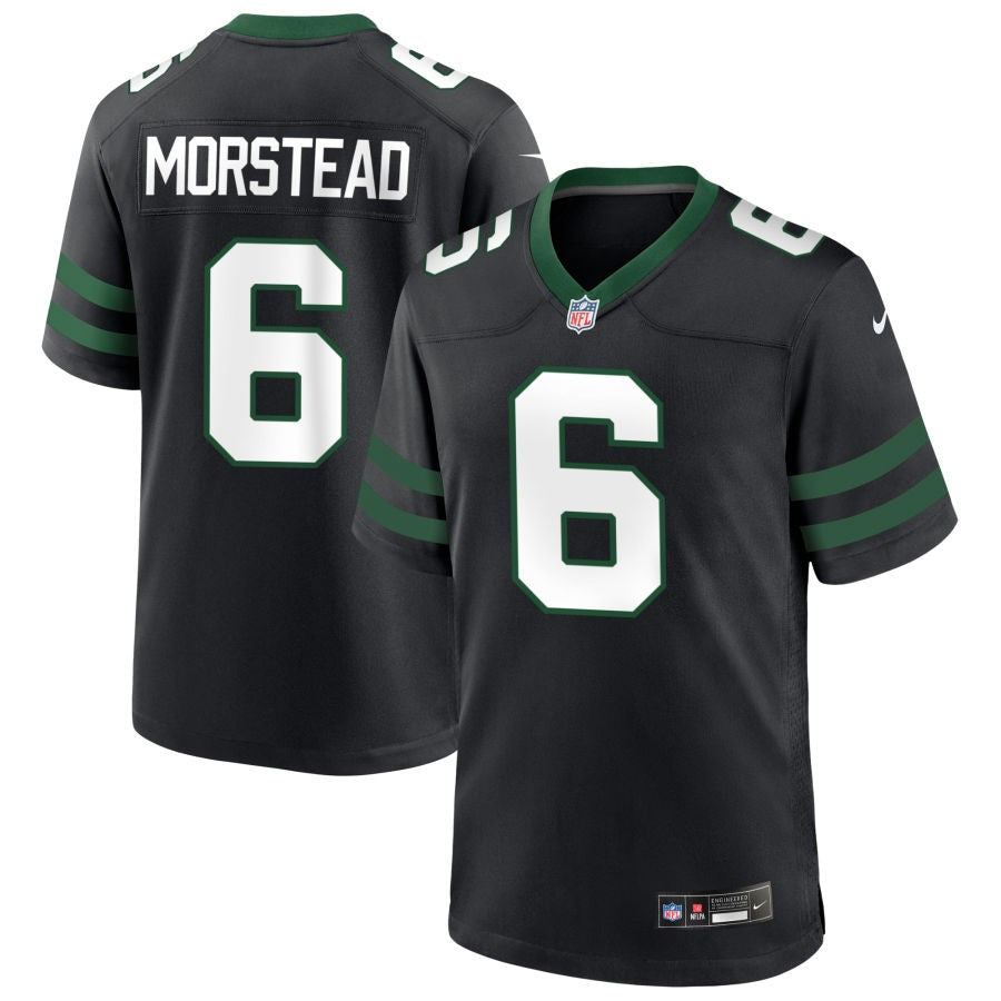 Thomas Morstead Men's Nike  Legacy Black New York Jets Alternate Custom Game Jersey