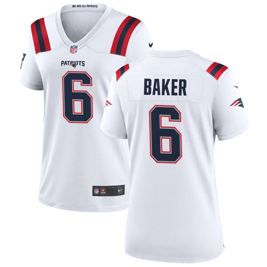 Javon Baker Women's Nike New England Patriots White Custom Game Jersey