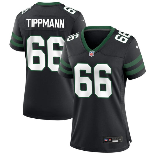 Joe Tippmann Women's Nike  Legacy Black New York Jets Alternate Custom Game Jersey