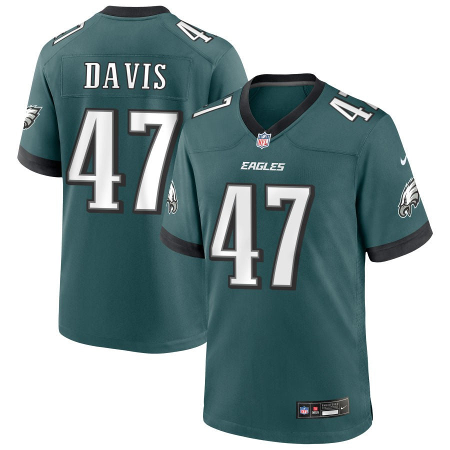 Shaquan Davis Men's Nike Midnight Green Philadelphia Eagles Custom Game Jersey