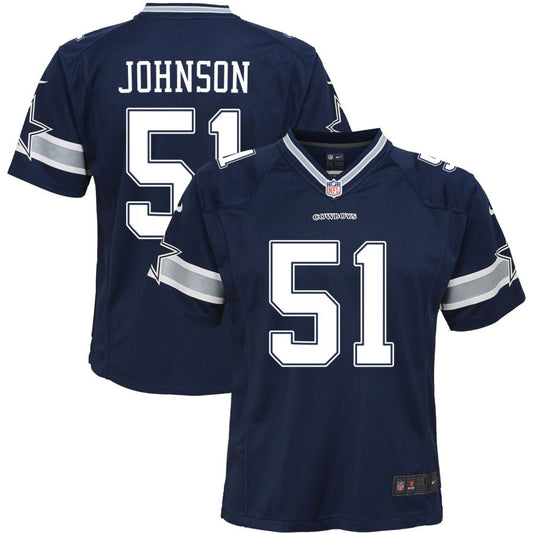 Durrell Johnson Youth Nike Navy Dallas Cowboys Custom Game Jersey