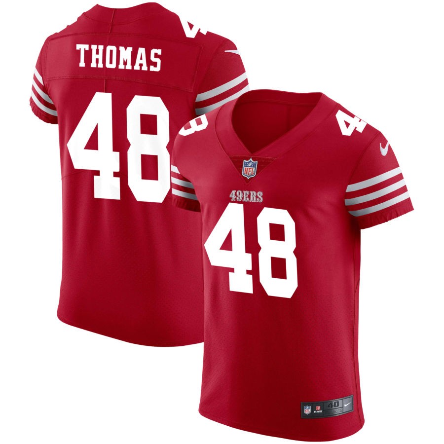 Logan Thomas Men's Nike Scarlet San Francisco 49ers Vapor Elite Custom Jersey