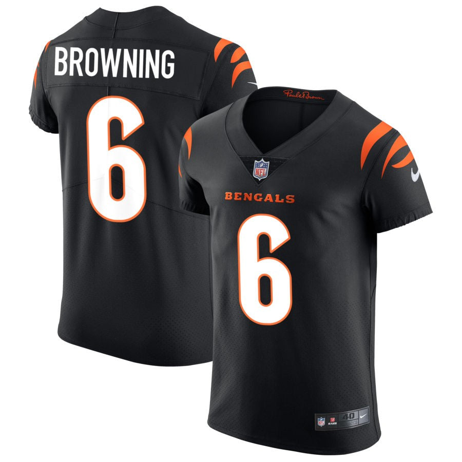 Jake Browning Men's Nike Black Cincinnati Bengals Vapor Elite Custom Jersey