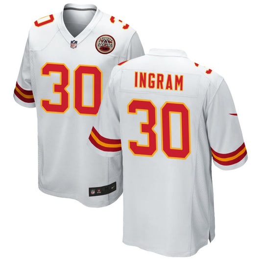 Keaontay Ingram Men's Nike White Kansas City Chiefs Custom Game Jersey