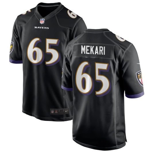 Patrick Mekari Men's Nike Black Baltimore Ravens Alternate Custom Game Jersey