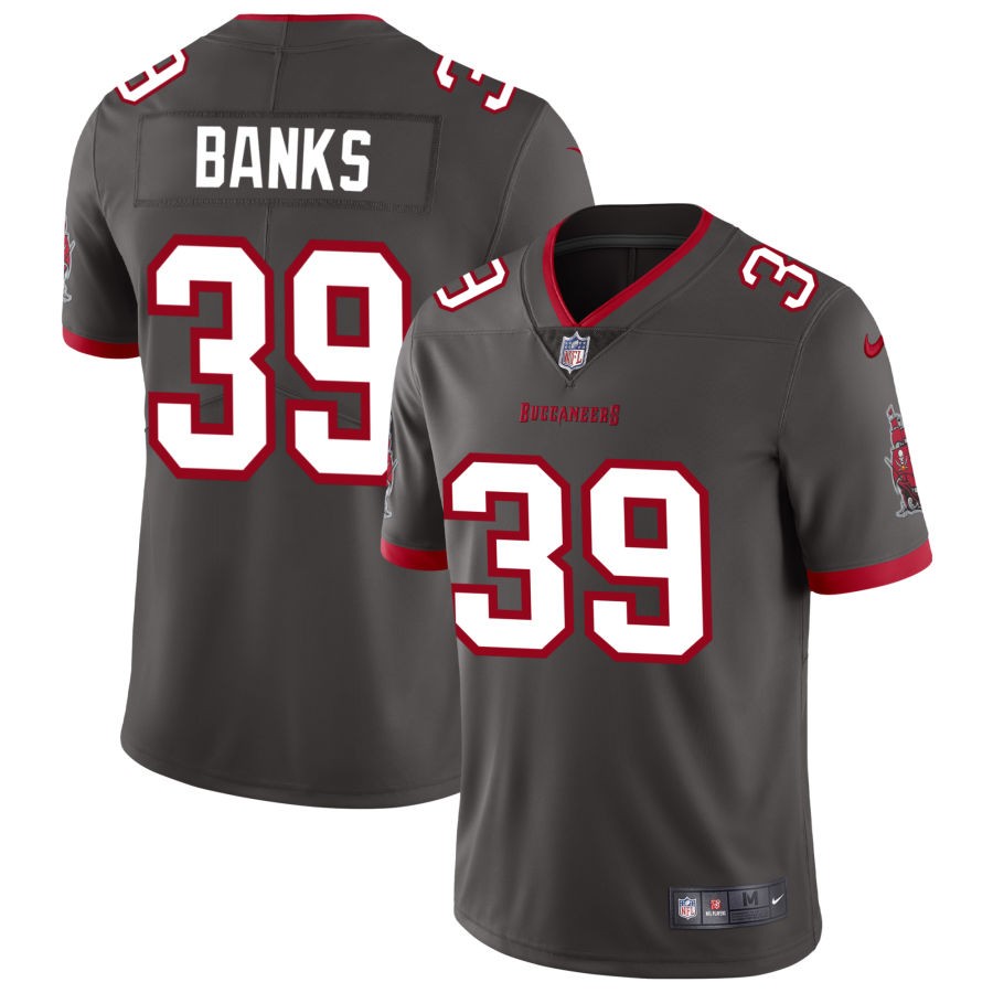 Marcus Banks Men's Nike Pewter Tampa Bay Buccaneers Vapor Untouchable Elite Custom Alternate Jersey