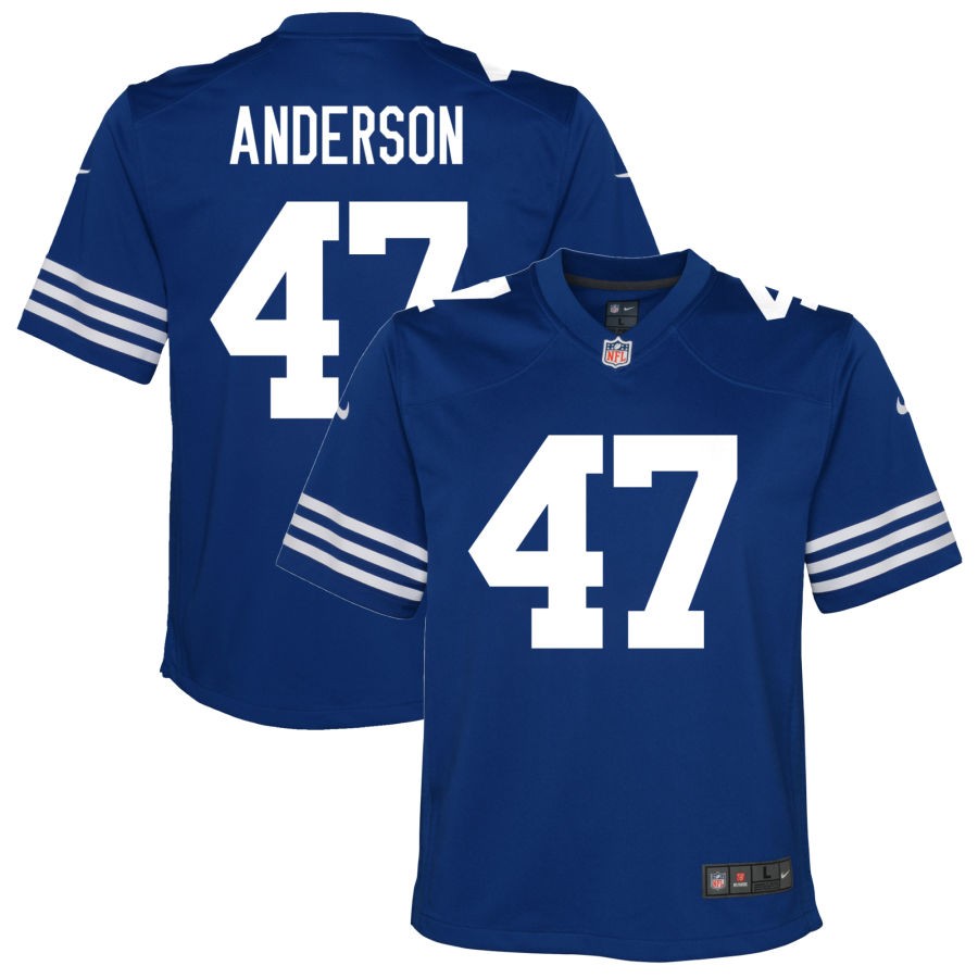 Liam Anderson Youth Nike Royal Indianapolis Colts Alternate Custom Game Jersey