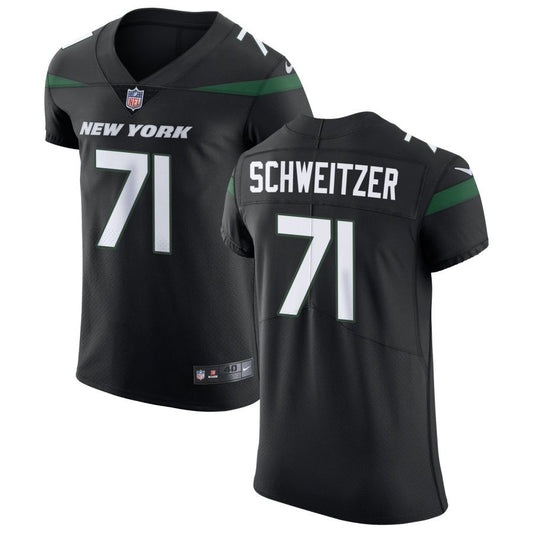 Wes Schweitzer Men's Nike Stealth Black New York Jets Vapor Untouchable Elite Custom Jersey