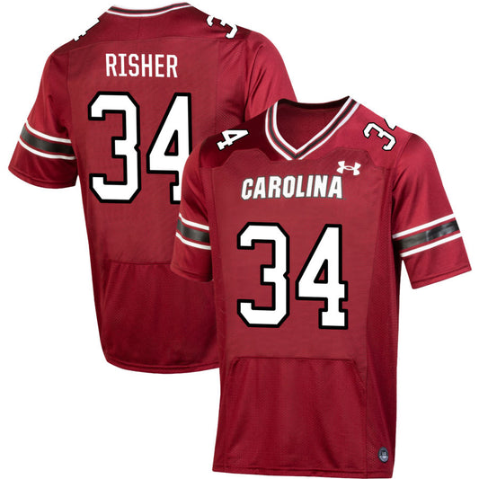 Jamian Risher Men's Under Armour  Garnet South Carolina Gamecocks NIL Pick-A-Player Replica Football Jersey