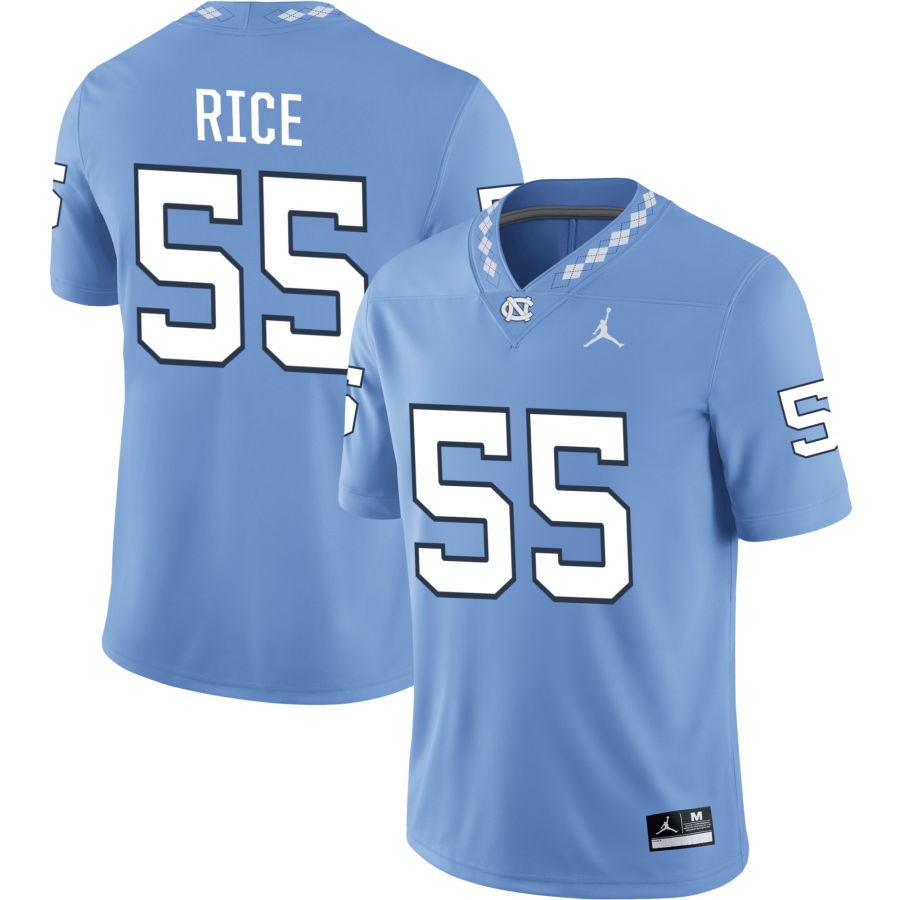 Zach Rice Men's Jordan Brand Carolina Blue North Carolina Tar Heels Pick-A-Player NIL Replica Football Jersey