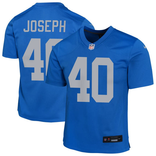 Brandon Joseph Youth Nike Blue Detroit Lions Alternate Custom Game Jersey