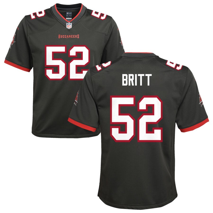 K.J. Britt Youth Nike Pewter Tampa Bay Buccaneers Alternate Custom Game Jersey