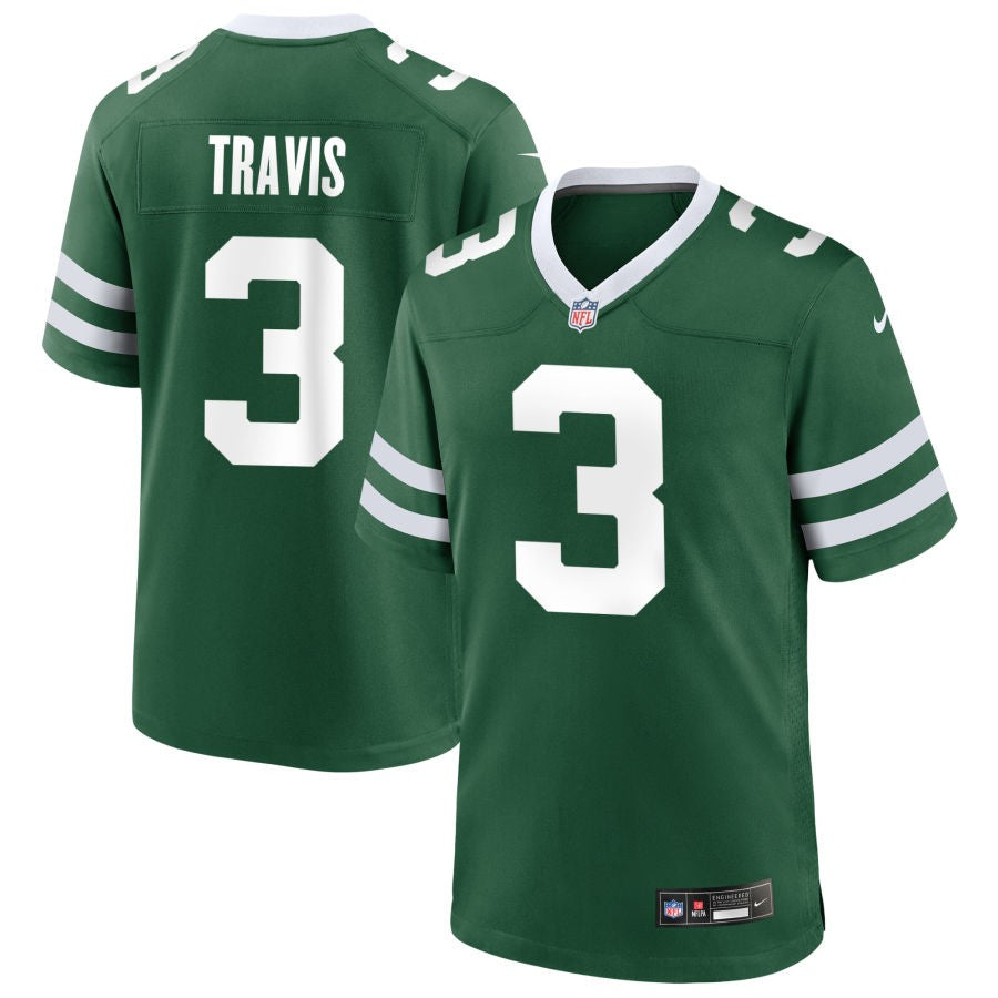 Jordan Travis Men's Nike  Legacy Green New York Jets Custom Game Jersey