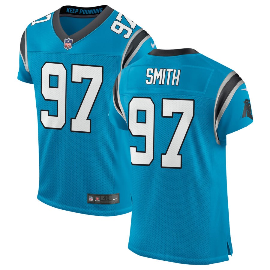 T.J. Smith Men's Nike Blue Carolina Panthers Classic Elite Custom Jersey