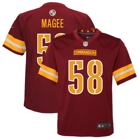 Jordan Magee Youth Nike Burgundy Washington Commanders Game Custom Player Jersey