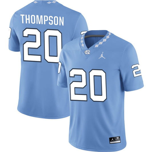 Jalon Thompson Men's Jordan Brand Carolina Blue North Carolina Tar Heels Pick-A-Player NIL Replica Football Jersey