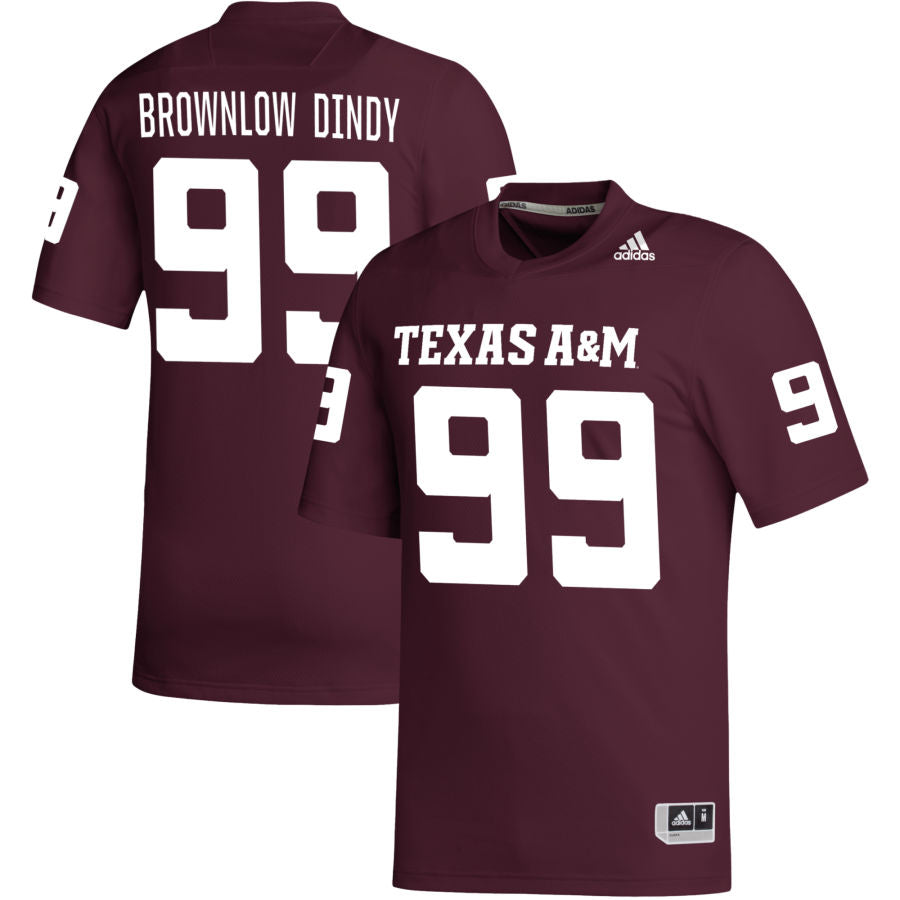 Gabriel Brownlow Dindy Men's adidas Maroon Texas A&M Aggies Pick-A-Player NIL Replica Football Jersey