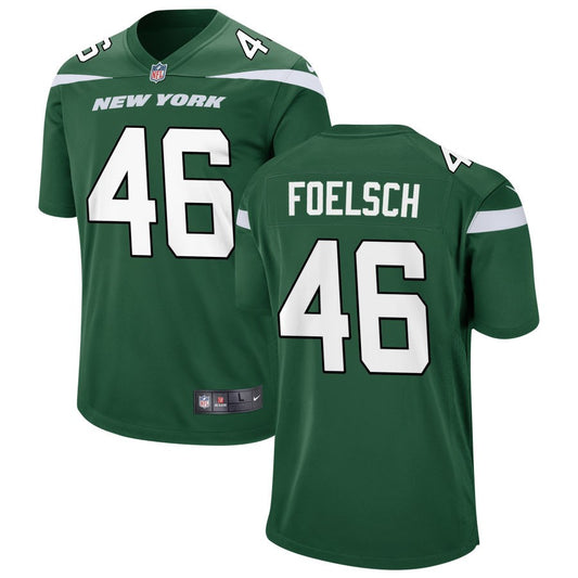 Kevin Foelsch Men's Nike Gotham Green New York Jets Game Custom Jersey