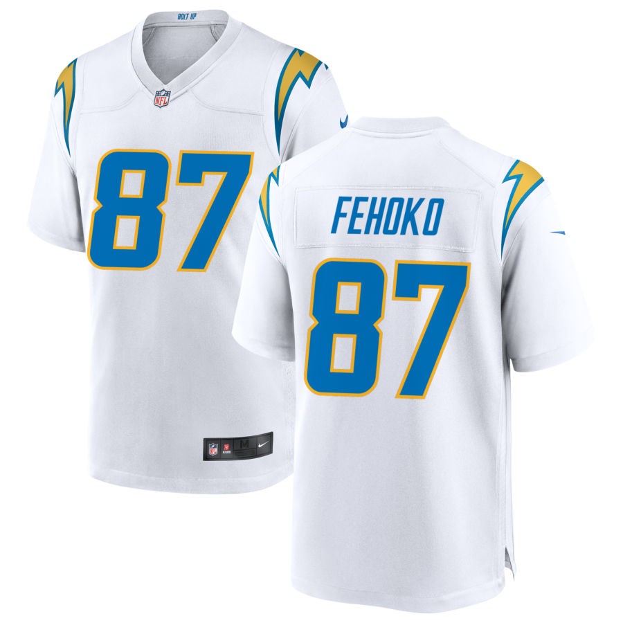 Simi Fehoko Men's Nike White Los Angeles Chargers Custom Game Jersey