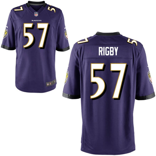 Yvandy Rigby Youth Nike Purple Baltimore Ravens Custom Game Jersey